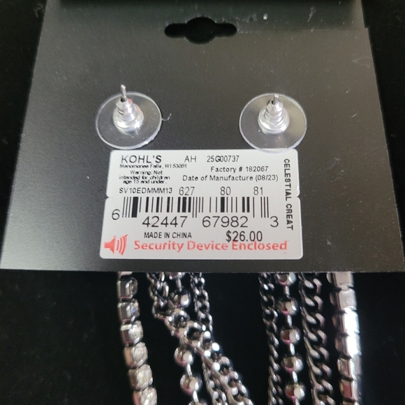 NWT Simply Vera Vera Wang Silvertone Drop Earrings - Picture 2 of 3